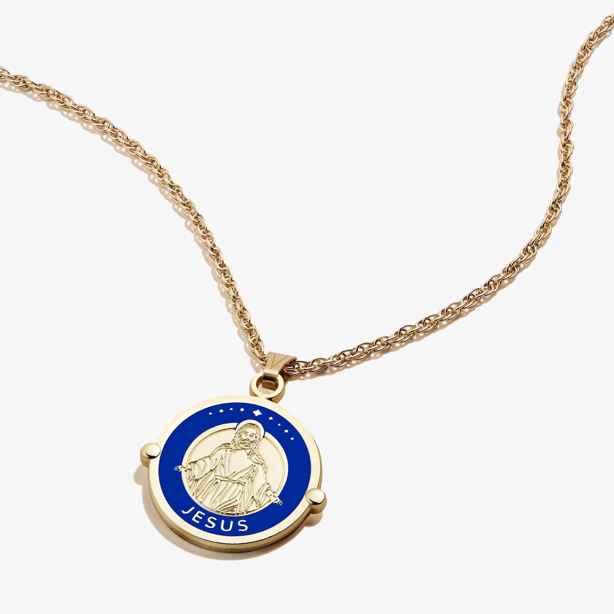Jesus Embossed Charm Necklace