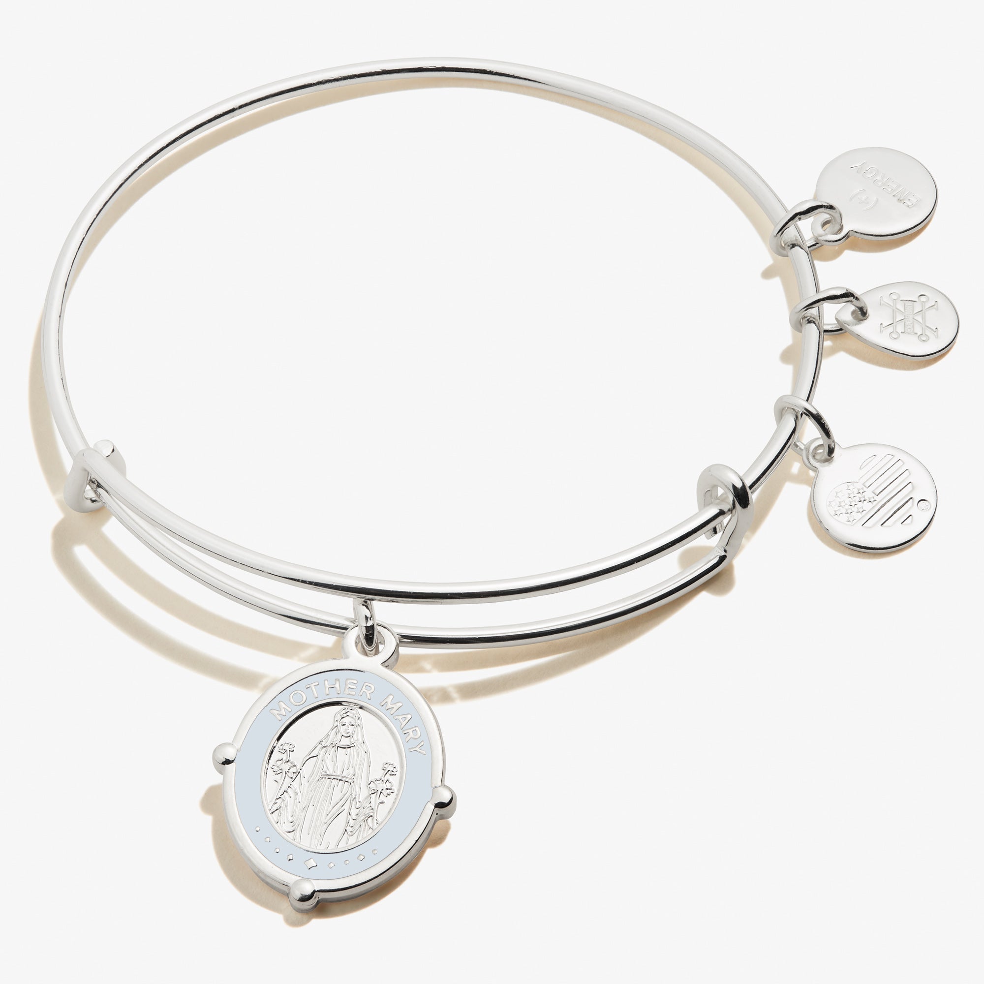 Mother Mary Embossed Charm Bangle