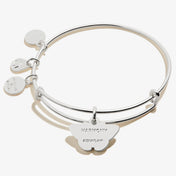White Admiral Butterfly Charm Bangle