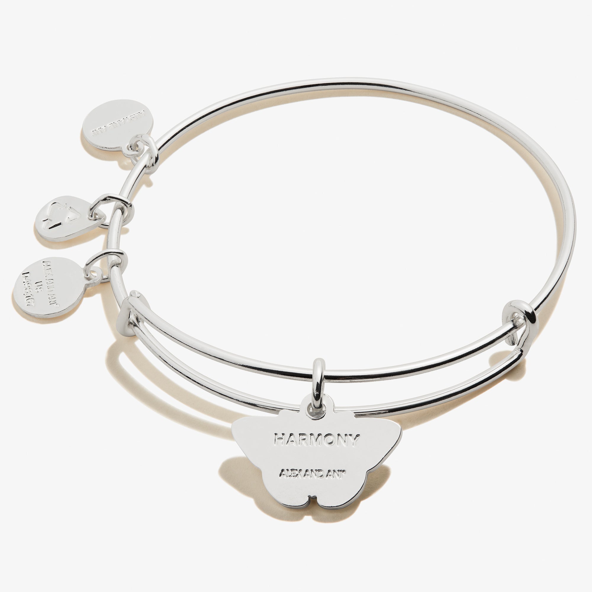 White Admiral Butterfly Charm Bangle