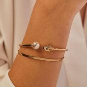 Bird + Pearl Cuff Bracelet