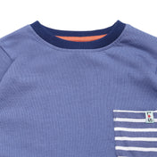 2 pack tops- dino stripe pocket/blue