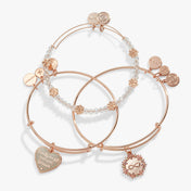 'Family Is A Gift That Lasts Forever' Charm Bangle Bracelet, Set of 3