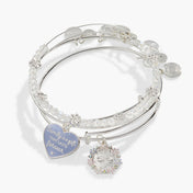 'Family Is A Gift That Lasts Forever' Charm Bangle Bracelet, Set of 3