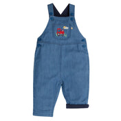 Organic Cotton Chambray Overalls - Tractor: Size 6-12M