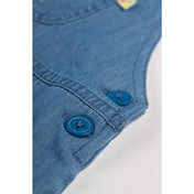 Organic Cotton Chambray Overalls - Tractor: Size 6-12M