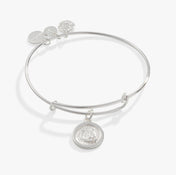 Horseshoe + Clover Charm Bangle Bracelet