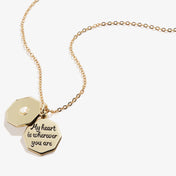 My Heart is Wherever You Are' Slider Necklace, Adjustable