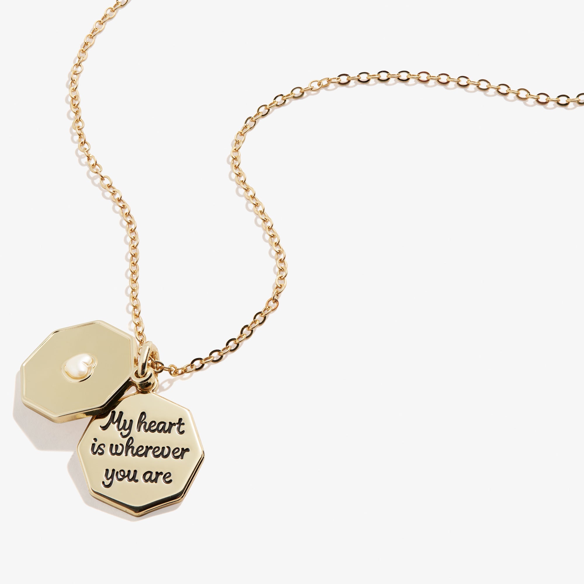 My Heart is Wherever You Are' Slider Necklace, Adjustable