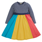 Organic Cotton Long Sleeve Skater Dress - Rainbow, Size 18-24M