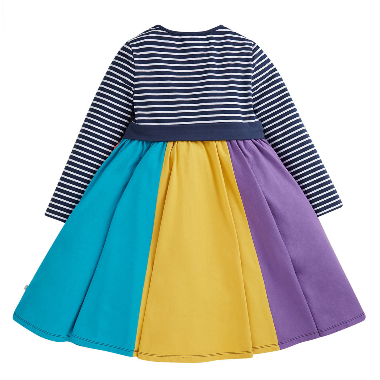 Organic Cotton Long Sleeve Skater Dress - Rainbow, Size 18-24M