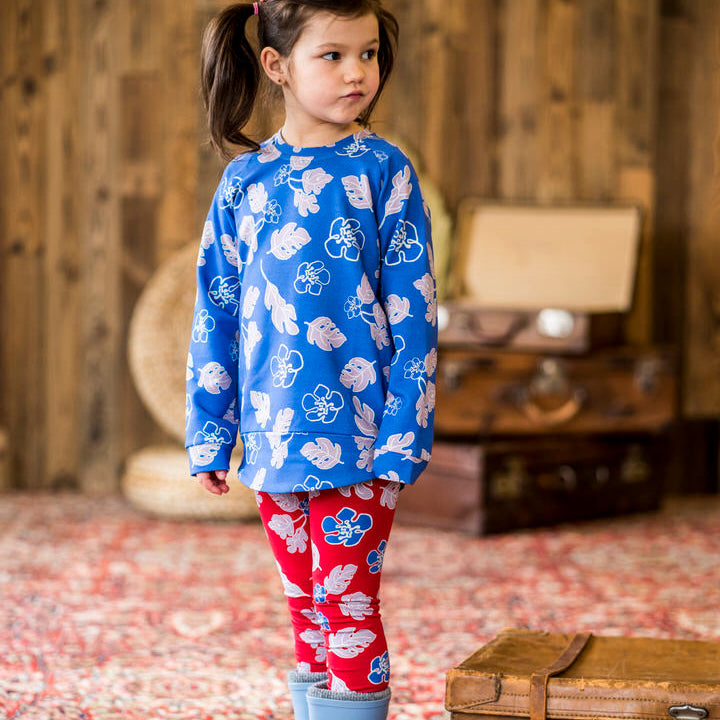 Leggings- red flowers