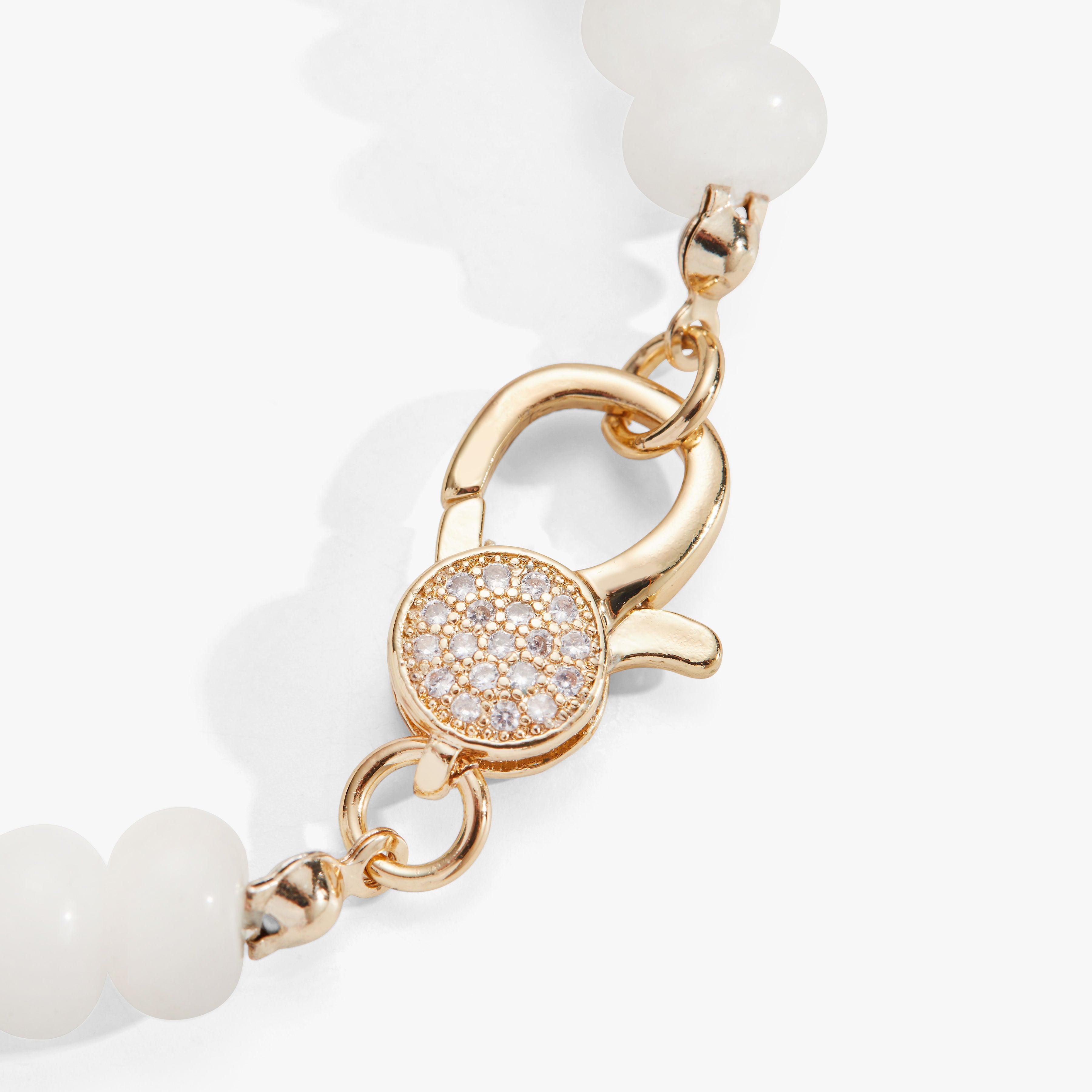 White Jade Caribiner Bracelet